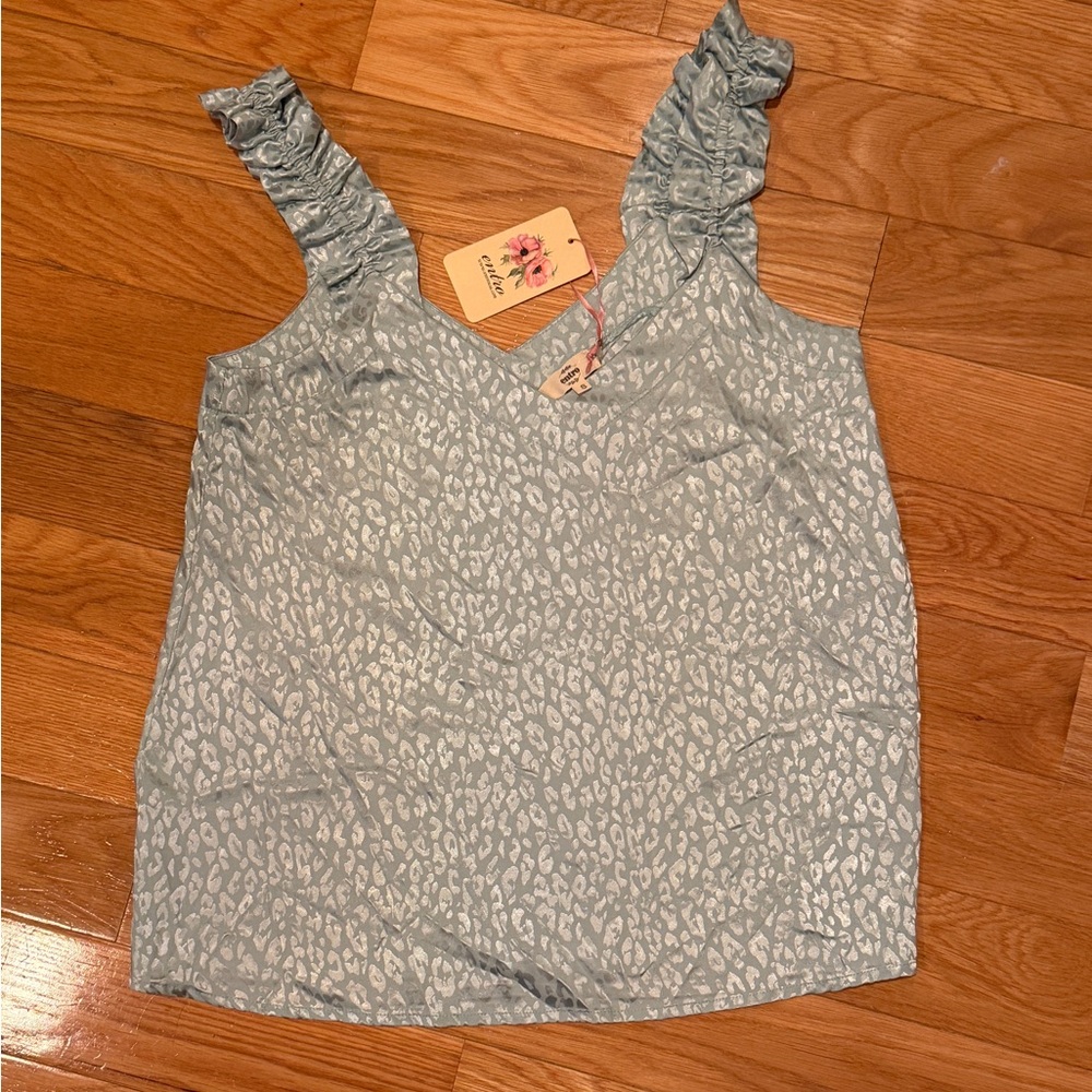 Entro Light Blue Patterned Tank Top